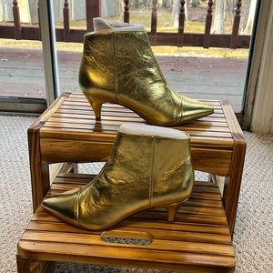 Sam Edelman Gold Ankle Booties-7M